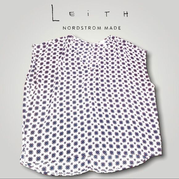 Leith Sheer V Neck Blouse Medium White - Picture 1 of 5